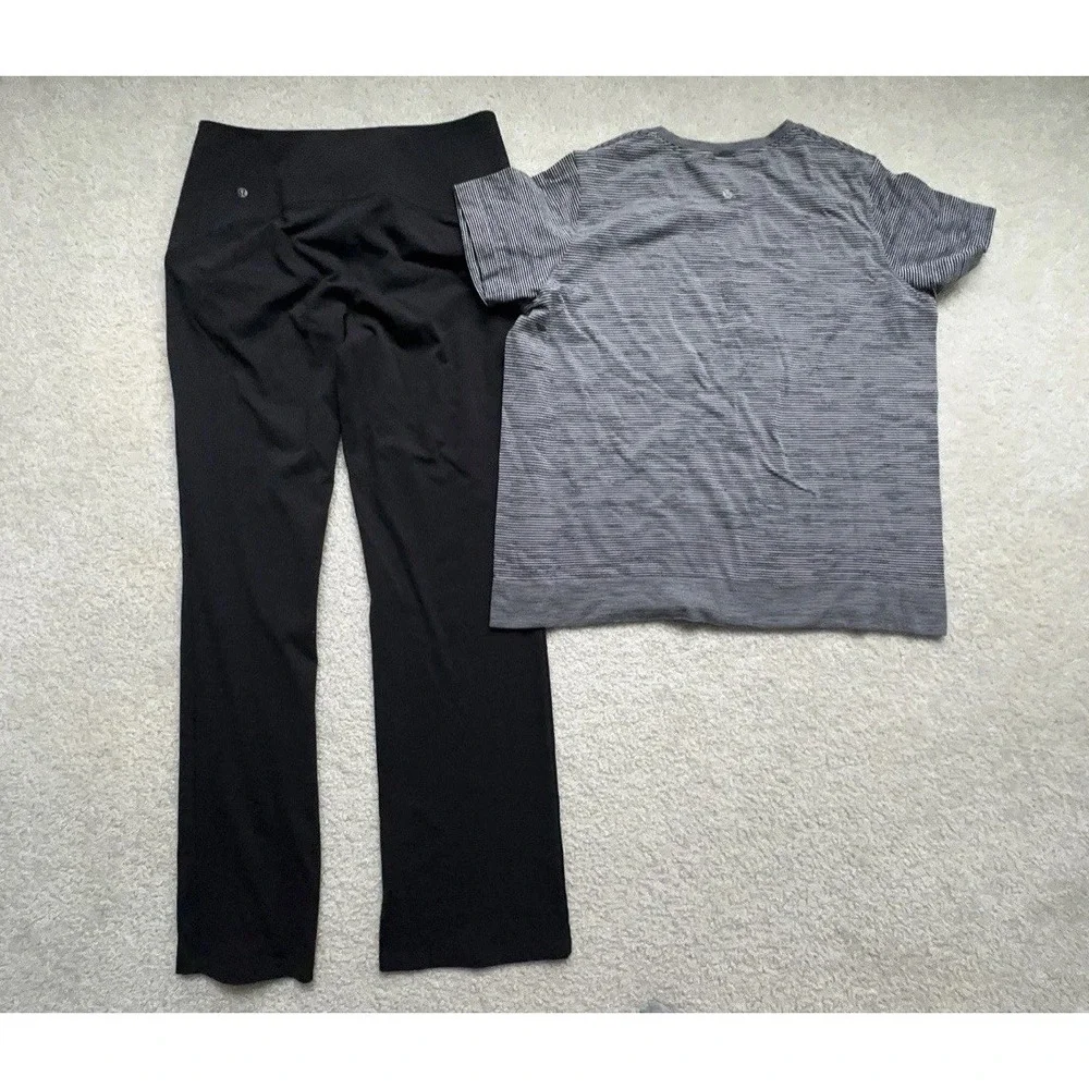 2PC-Lululemon Smooth Fit Pull-On High-Rise Pant + Swiftly Relaxed T-Shirt 10